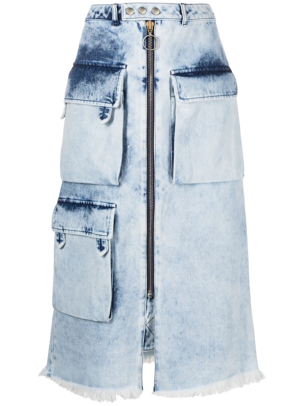 Marques'Almeida acid-wash Denim Midi Skirt - Farfetch