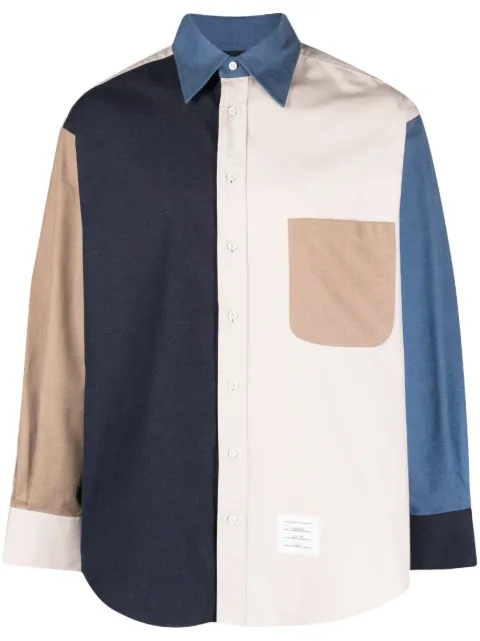 Thom Browne patchwork long-sleeve shirt