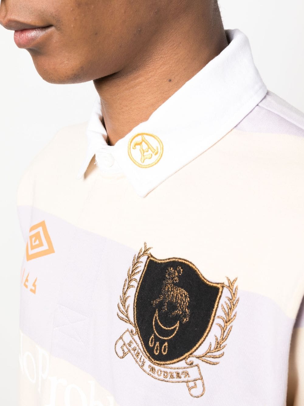 Shop Aries X Umbro Graphic-print Polo Shirt In Nude