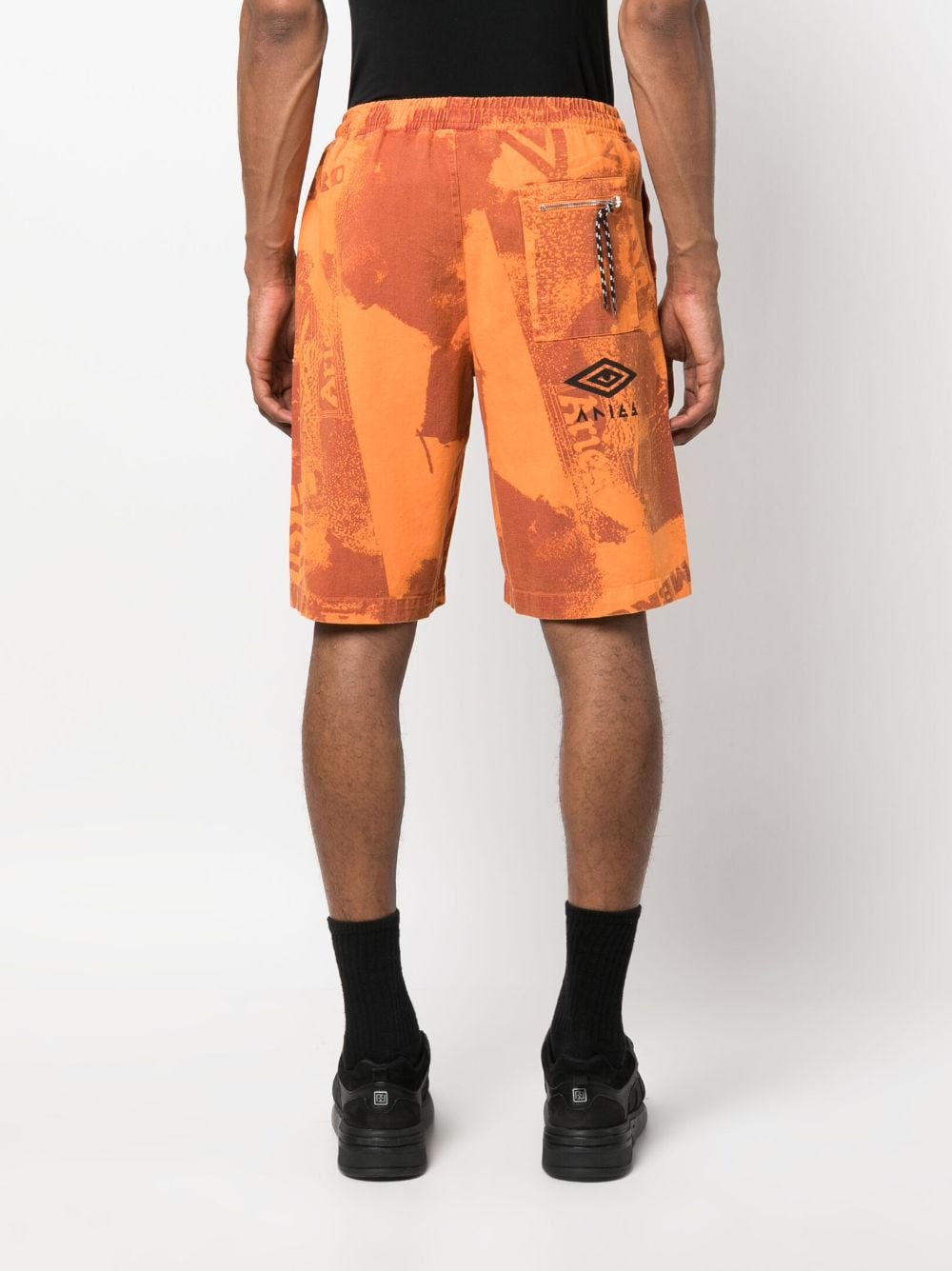 Shop Aries X Umbro Graphic-print Shorts In Orange