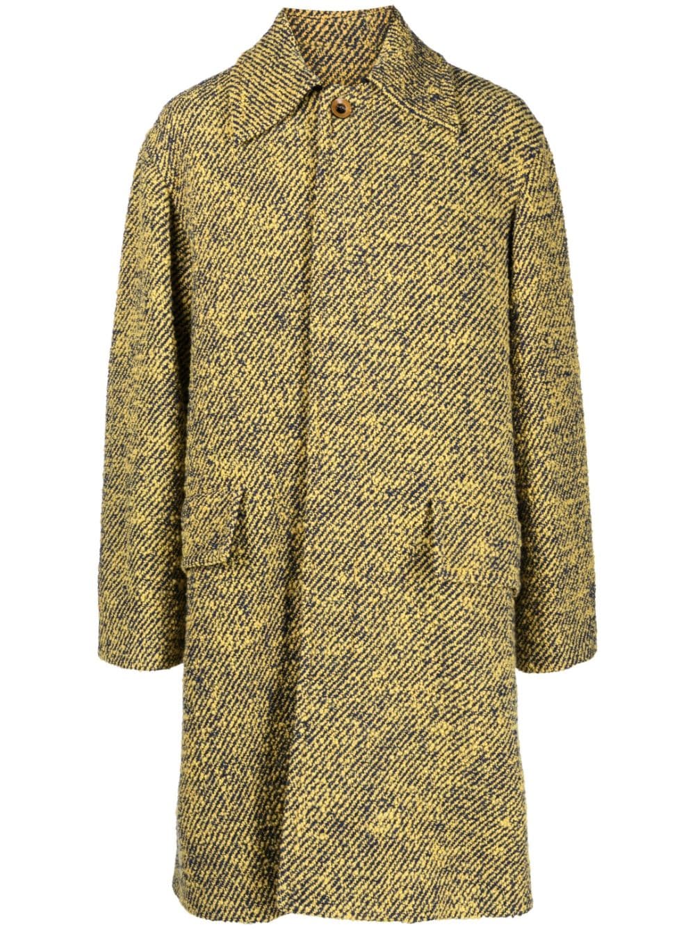 Wales Bonner Yellow André Single-breasted Wool Coat