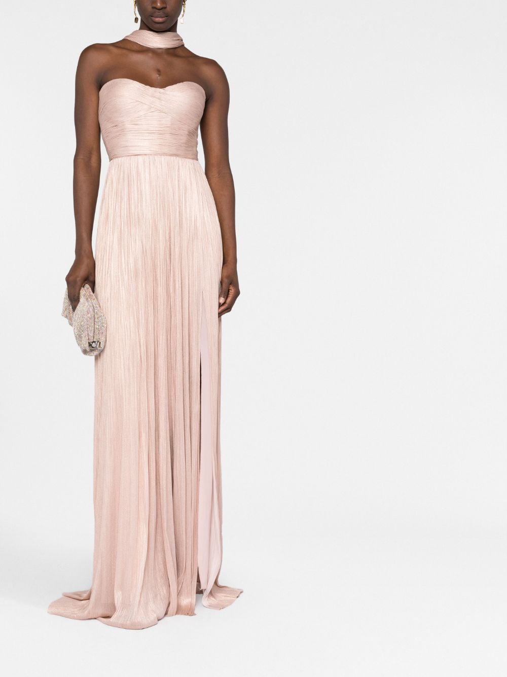 Shop Maria Lucia Hohan Theia Off-shoulder Silk Dress In Pink