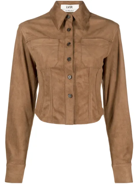 LVIR cropped faux-suede shirt
