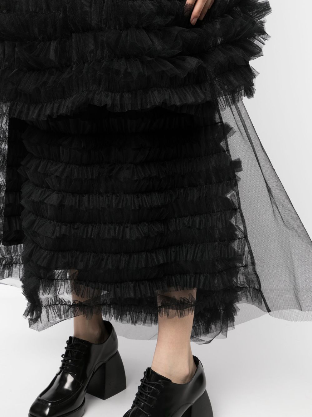 Shop Molly Goddard Tulle Full Skirt In Schwarz