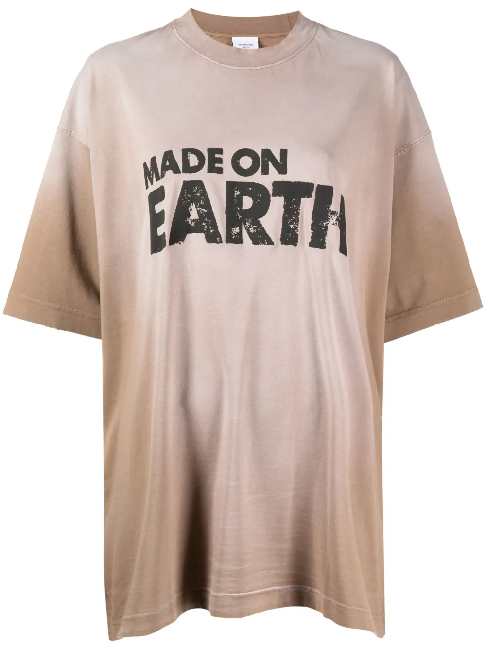 VETEMENTS SLOGAN-PRINT OVERSIZED COTTON T-SHIRT