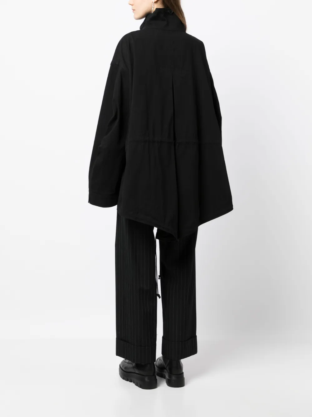 Yohji Yamamoto Highneck Oversized Jacket In Black ModeSens