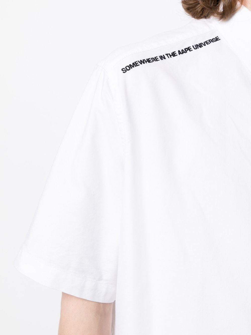Shop Aape By A Bathing Ape Logo-detail Short-sleeve Cotton Shirt In White