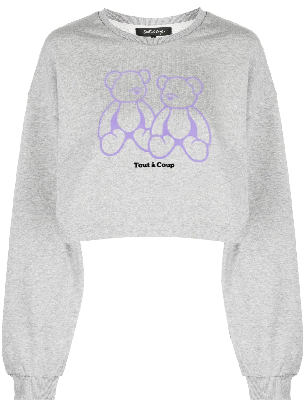 tout a coup logo-print cropped sweatshirt - Grey