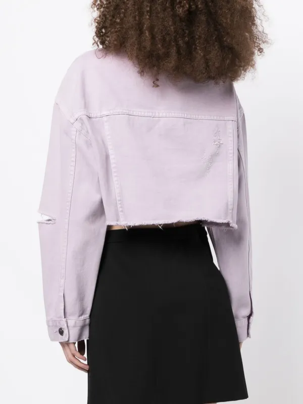 Cropped lilac 2025 denim jacket