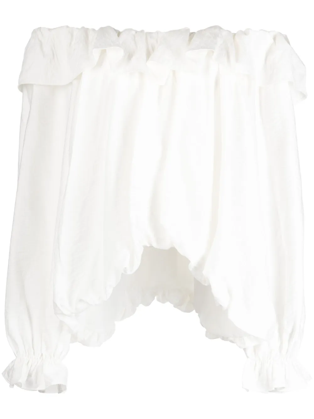 b+ab off-shoulder ruffled asymmetric blouse - White