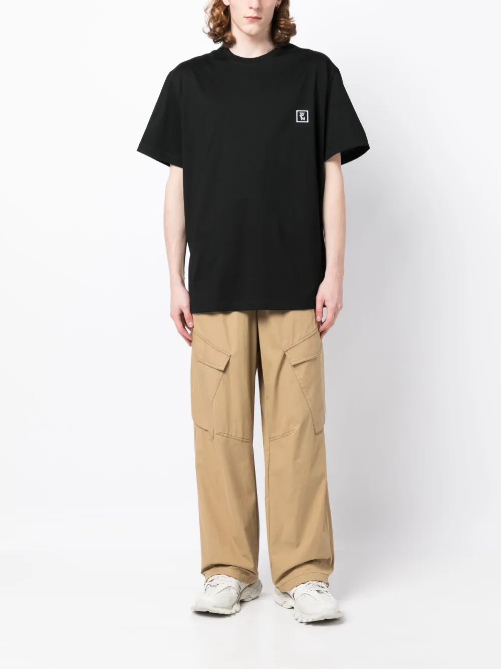 Wooyoungmi T-shirt met logopatch - Zwart