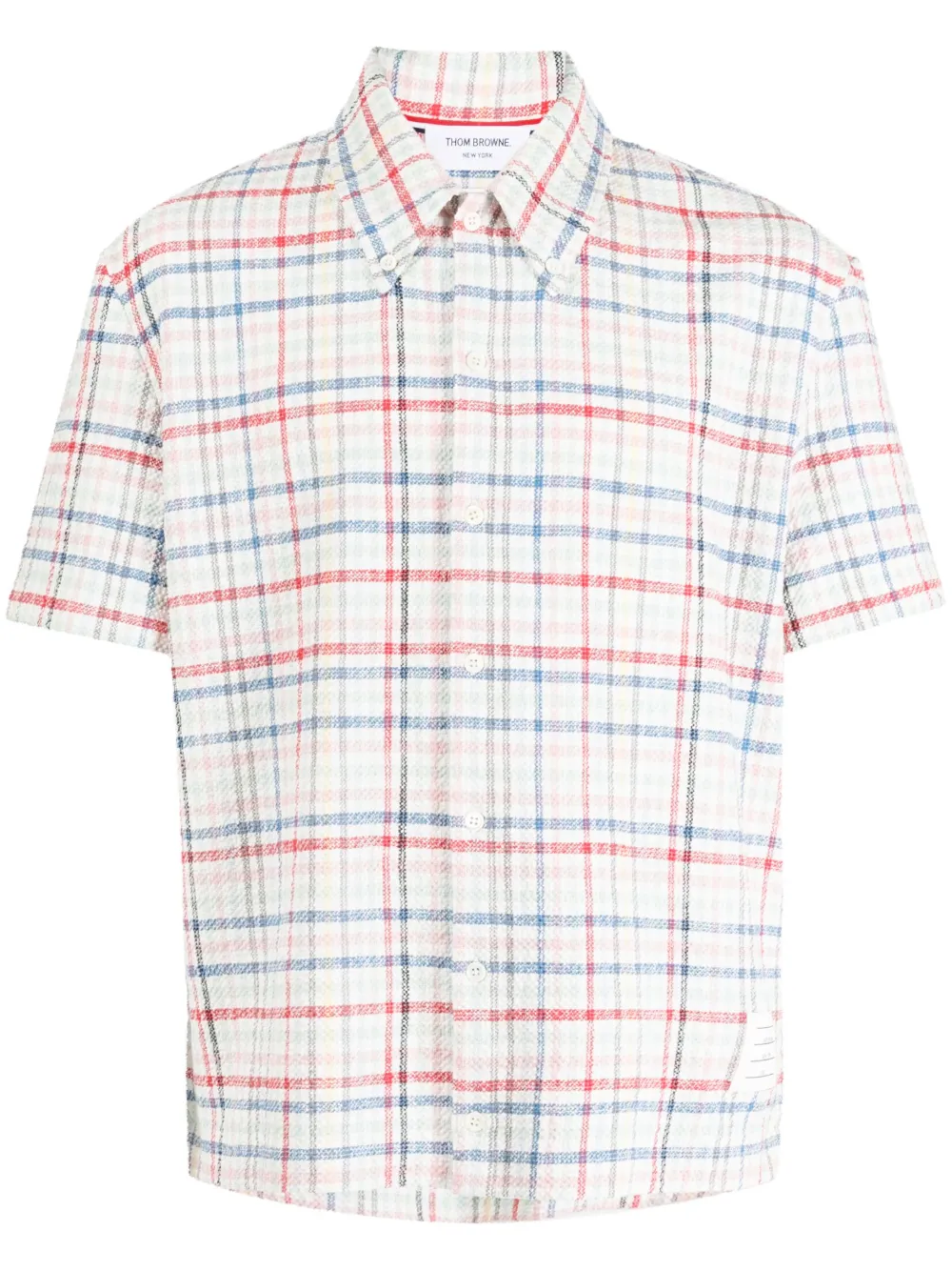 THOM BROWNE CHECKED SHORT-SLEEVE SHIRT