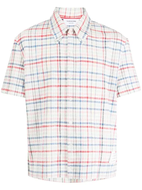 Thom Browne - checked short-sleeve shirt