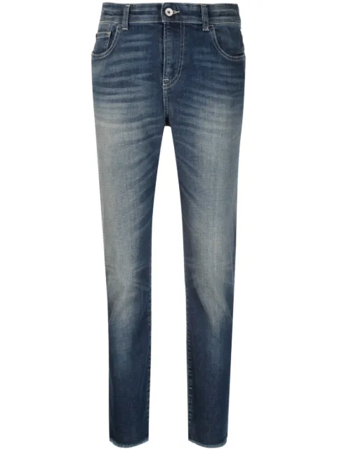 Emporio Armani - embroidered-logo denim trousers