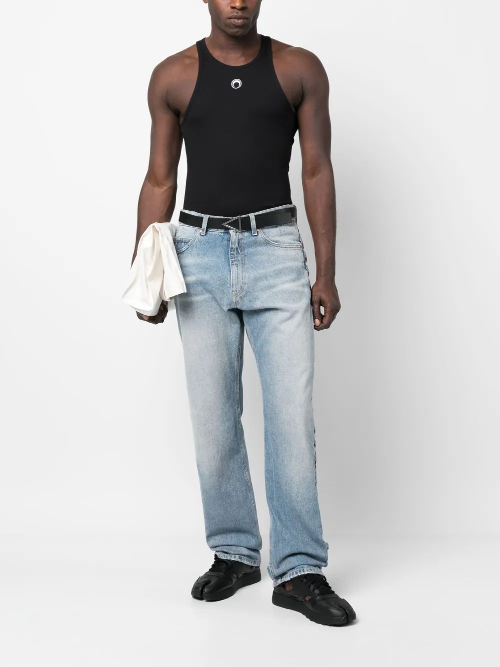 Marine Serre Tanktop met logo - Zwart