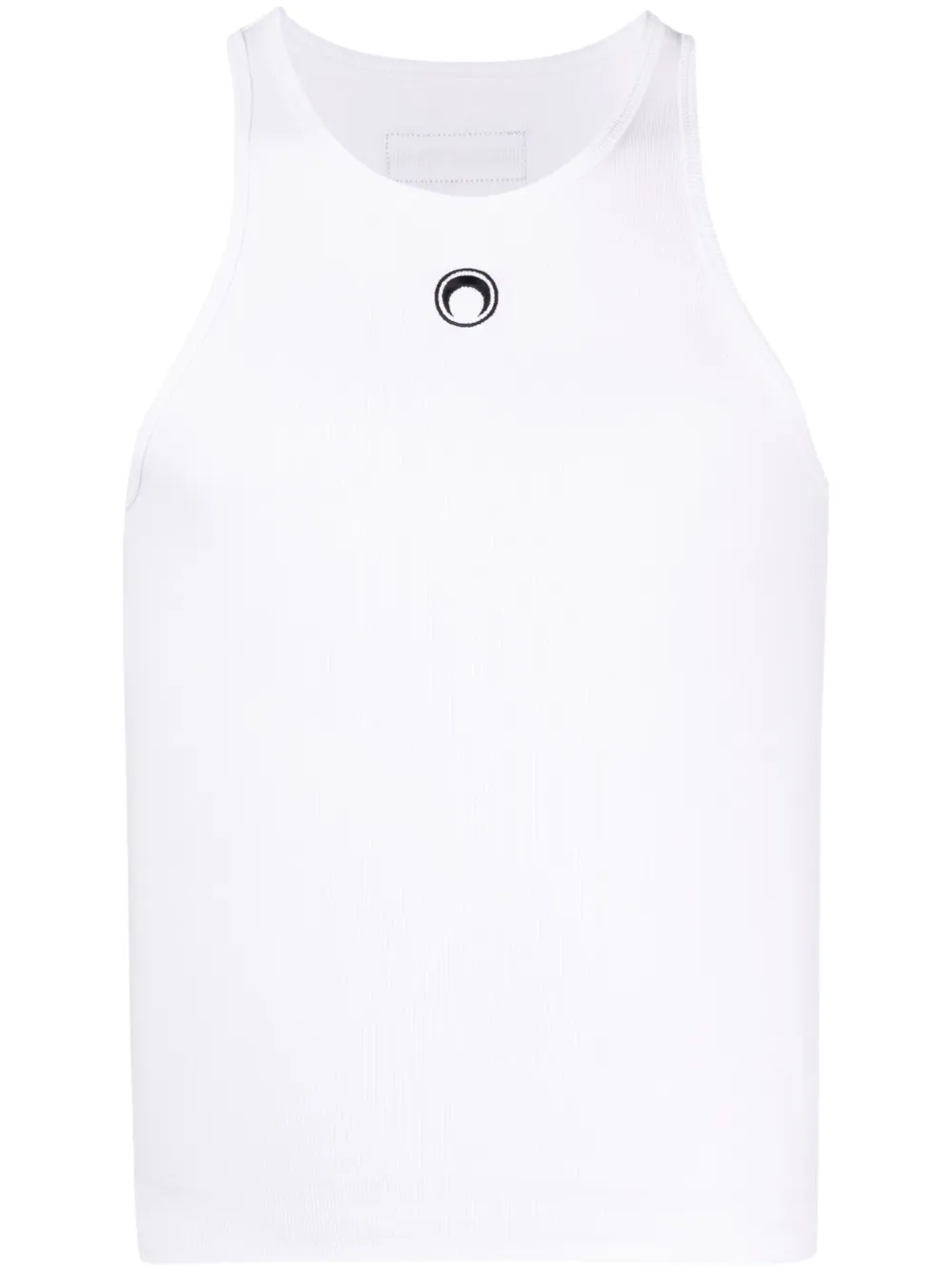 Marine Serre Crescent Moon-embroidered Tank Top In Weiss