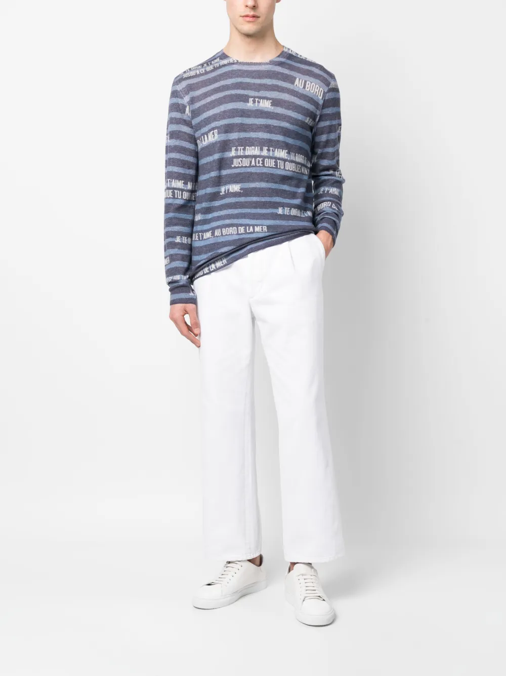 Emporio Armani Gestreepte trui - Blauw
