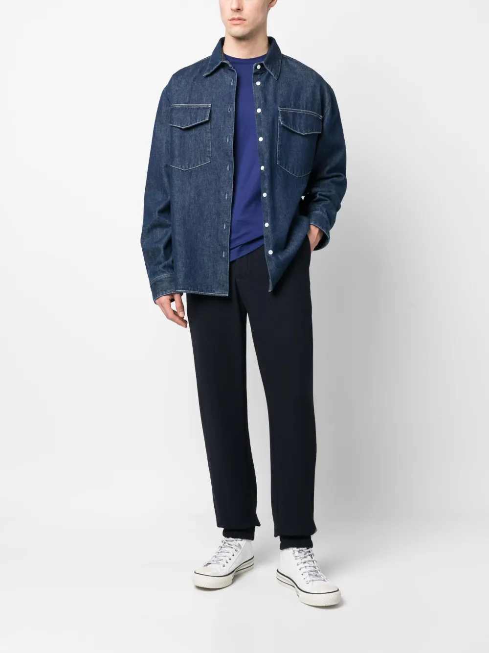 Emporio Armani T-shirt met lange mouwen - Blauw