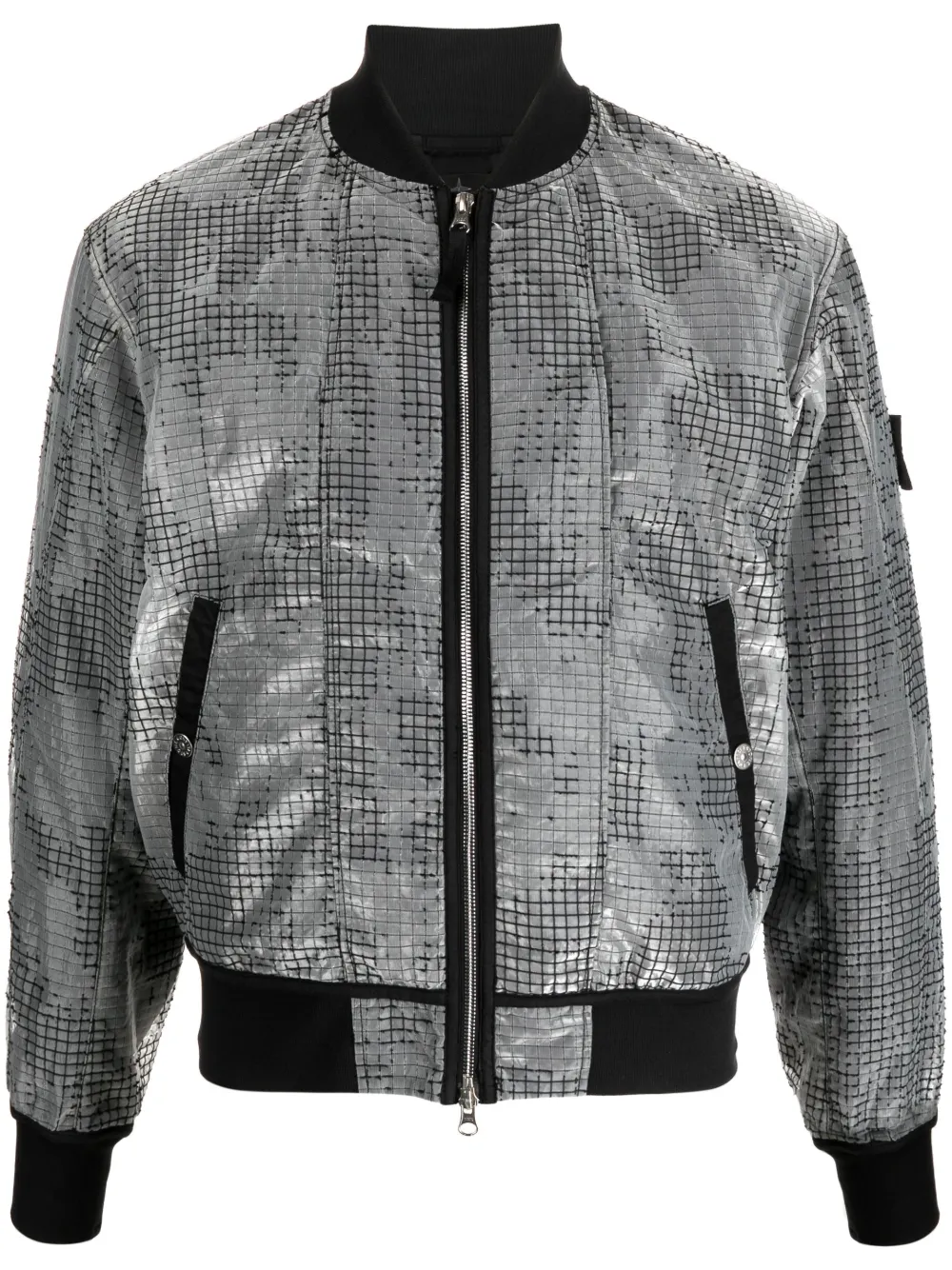 Mesh-panel Bomber Jacket In Black