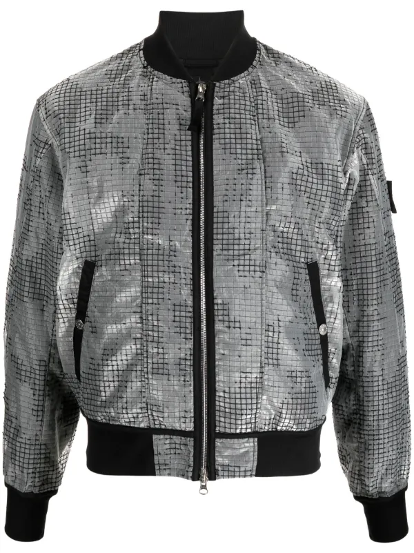 mesh panel bomber jacket