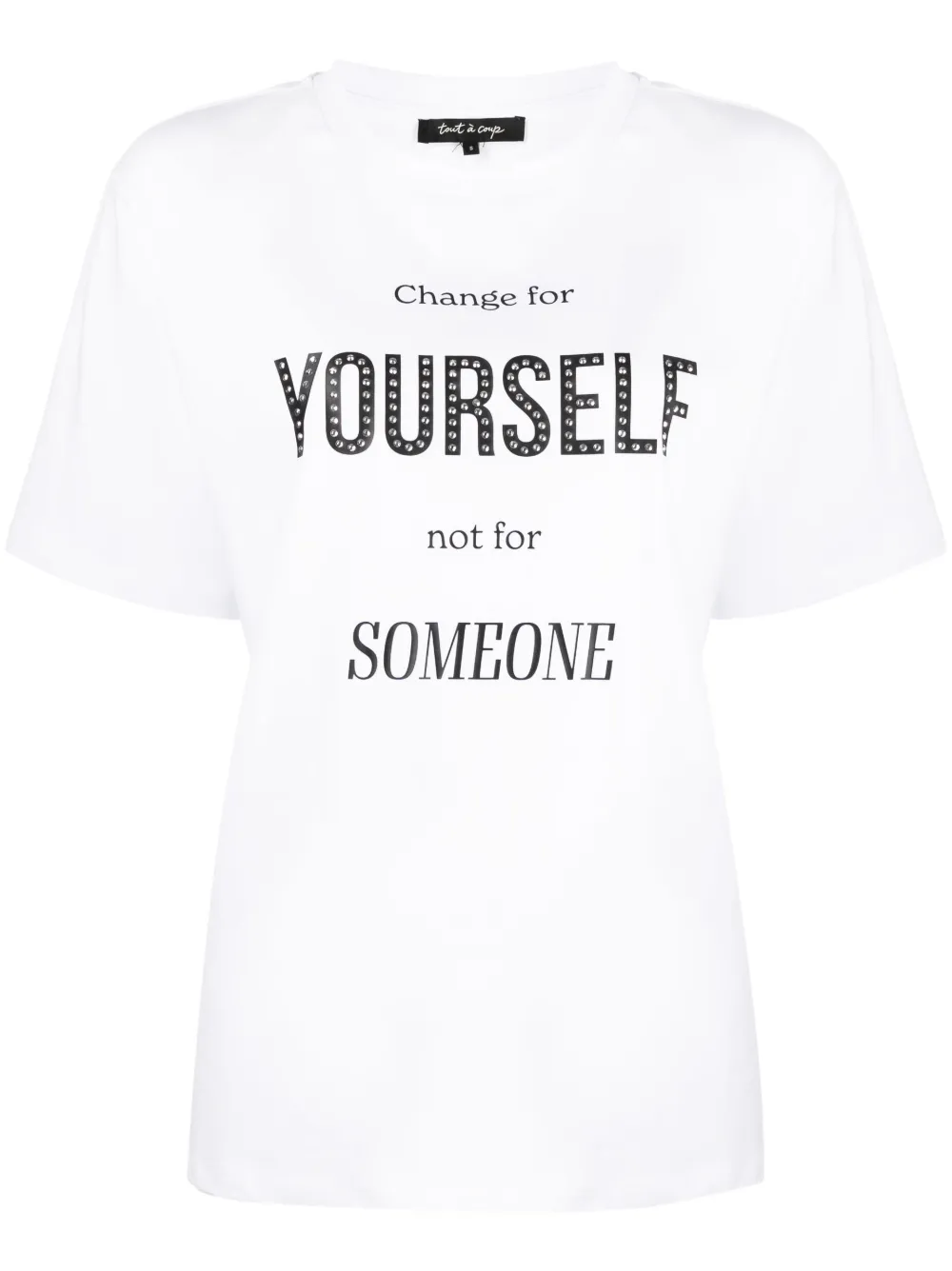 tout a coup text-print T-shirt - White