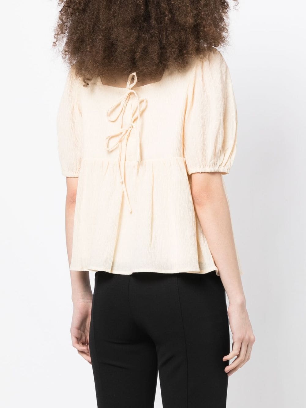 Shop Tout A Coup Tie-fastening Blouse In Yellow