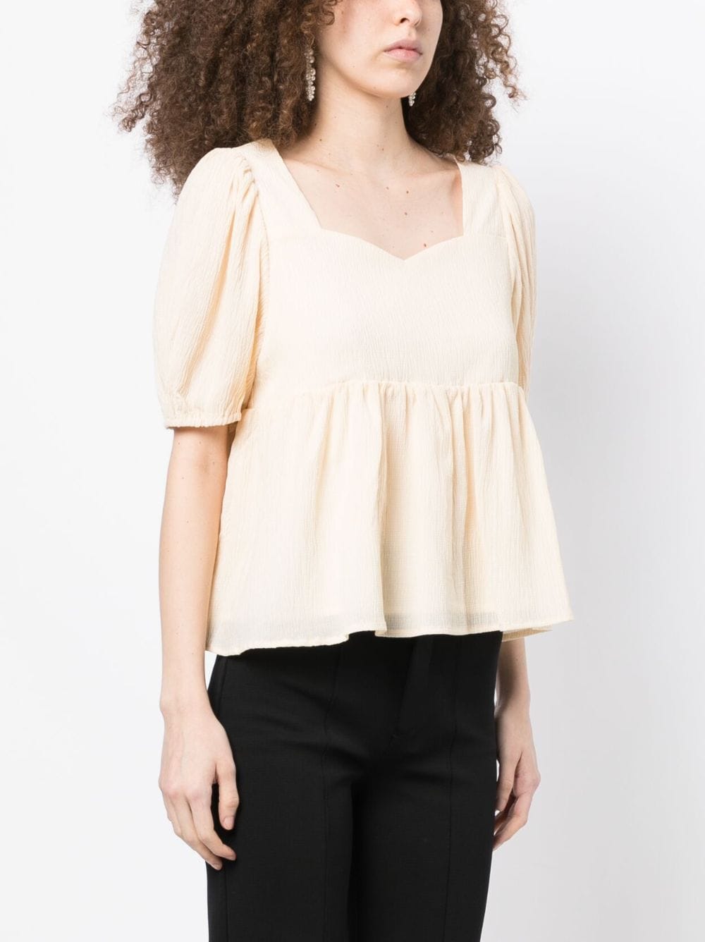 Shop Tout A Coup Tie-fastening Blouse In Yellow