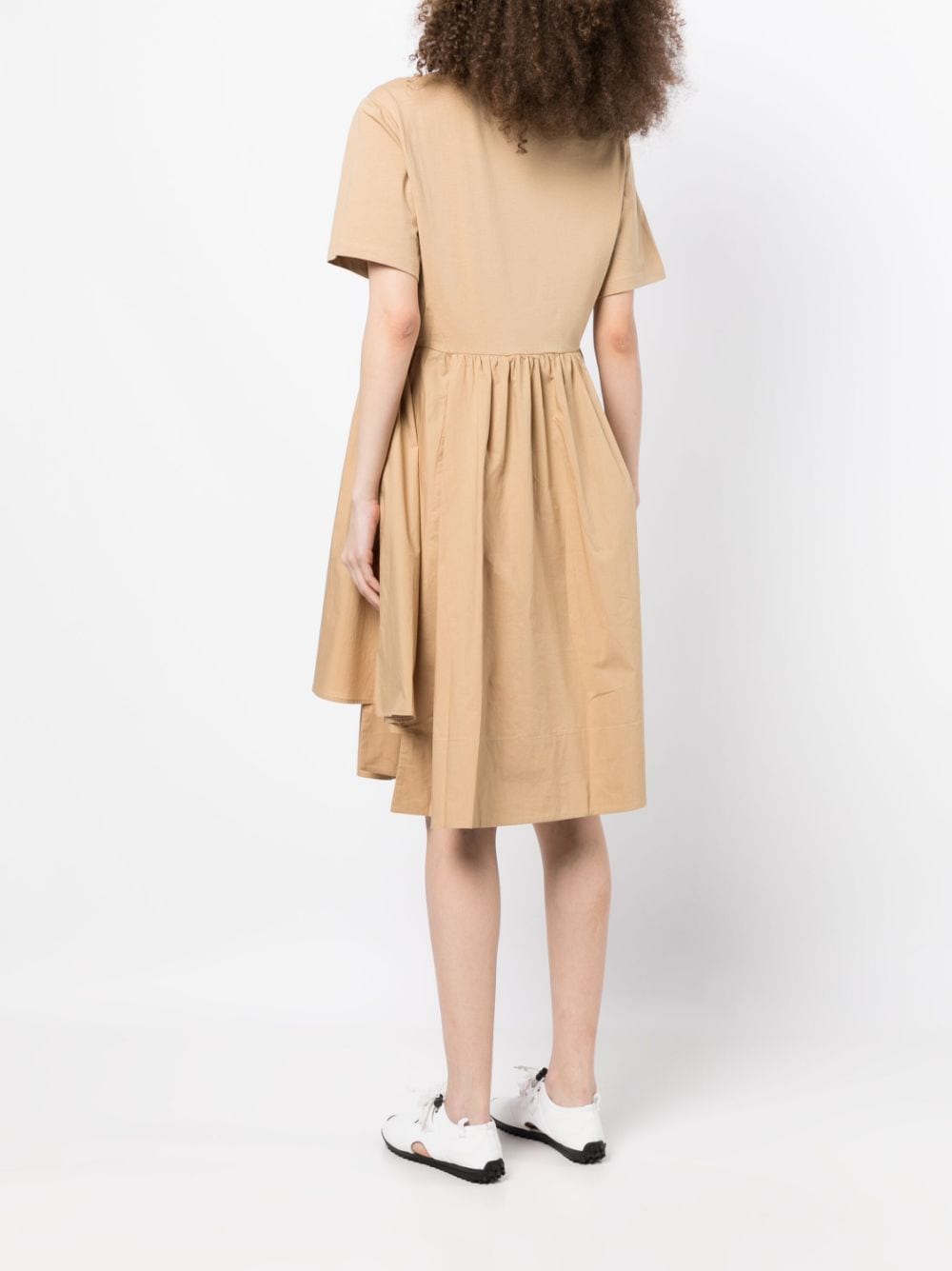 Shop B+ab Short-sleeve Asymmetric Minidress In Braun