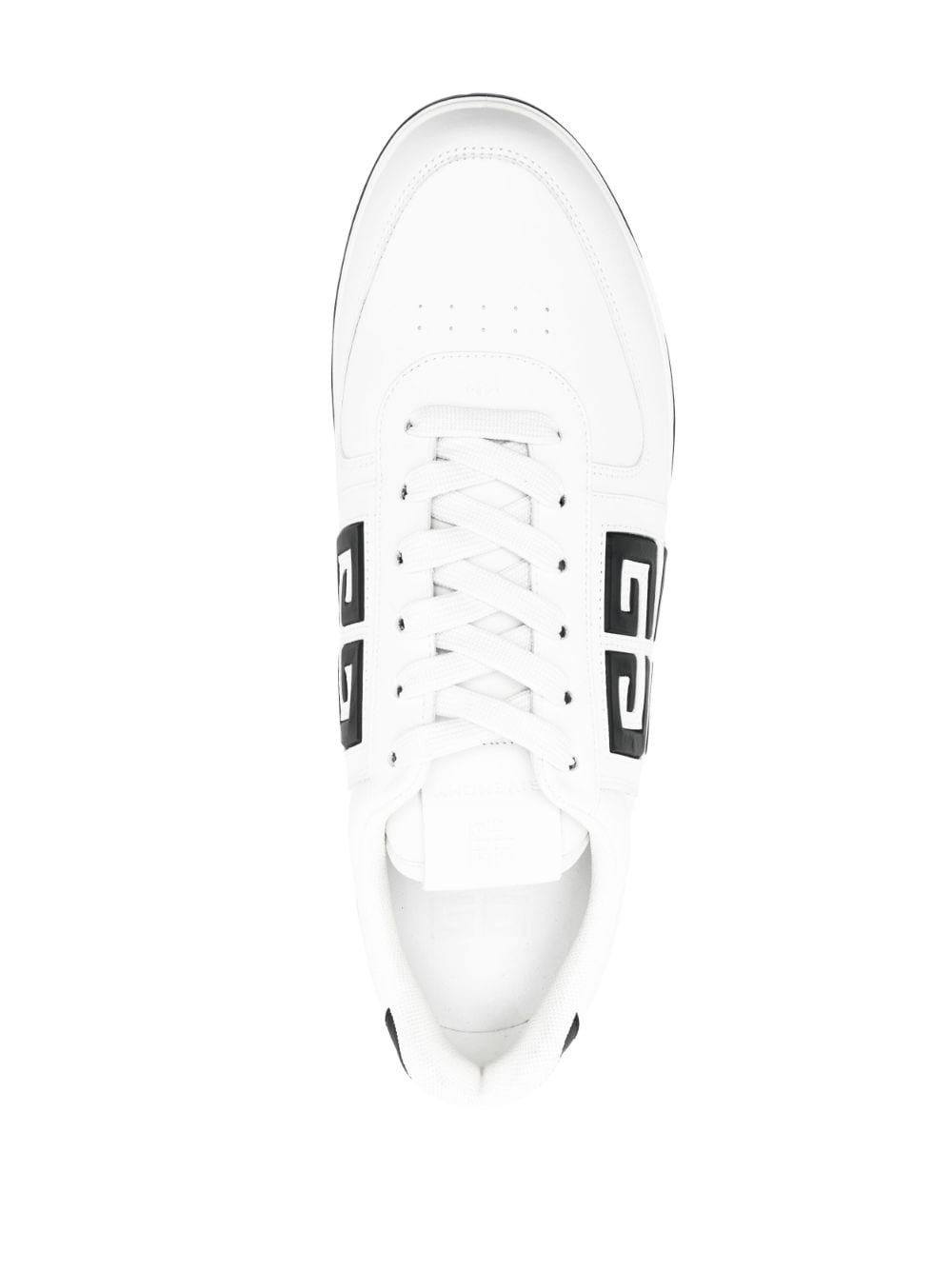 Shop Givenchy Contrasting-logo Leather Sneakers In White