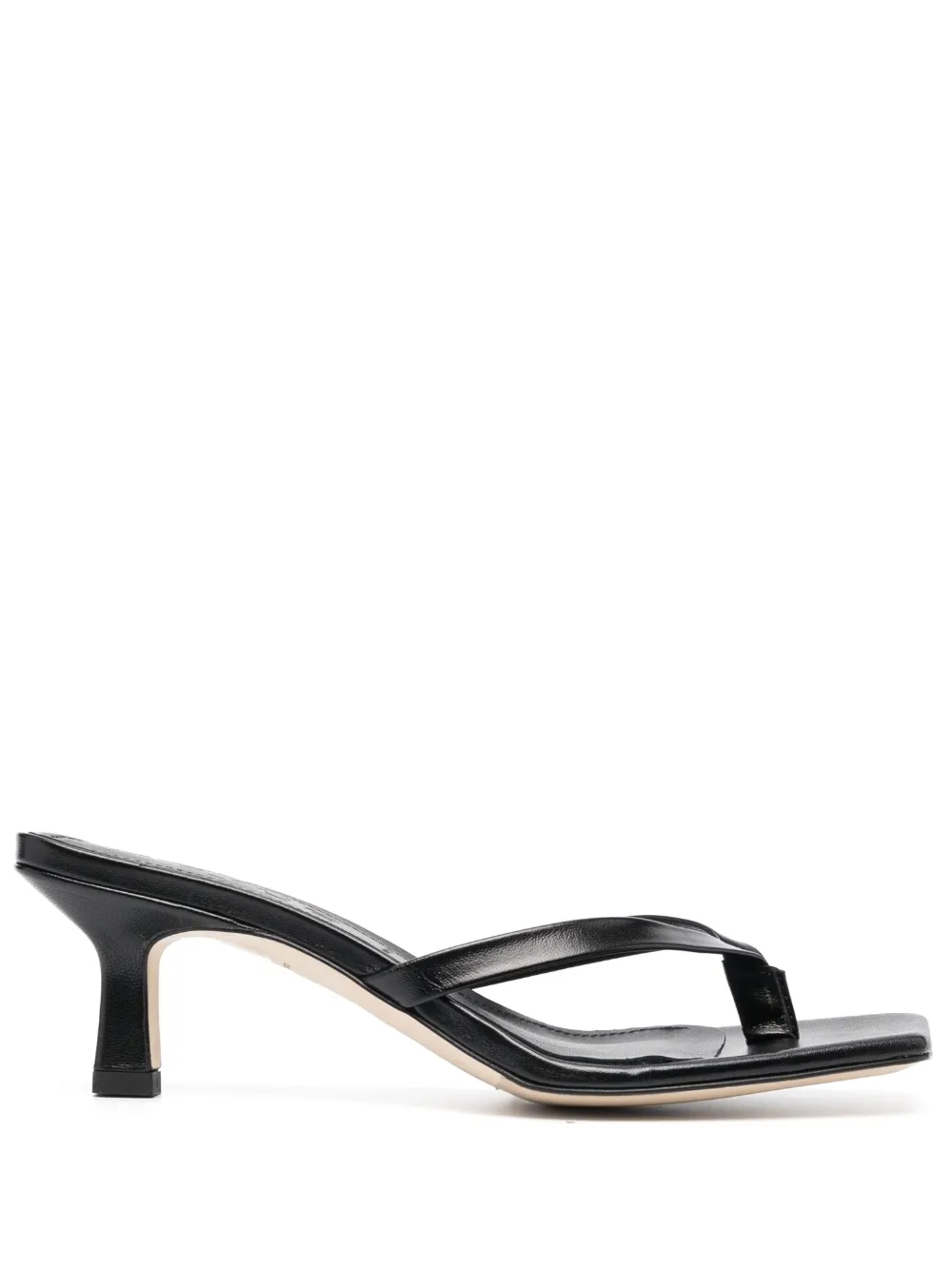 Aeyde Daphne Leather Pointed-toe High-heeled Sandals In Black