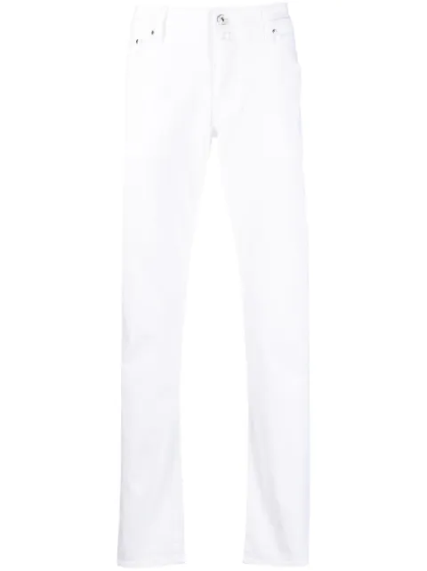 mid-rise straight-leg jeans