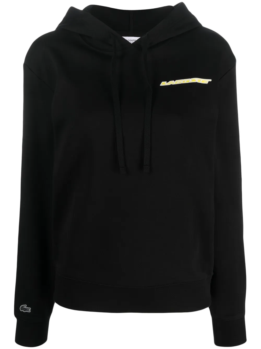 Lacoste logo-print long-sleeve hoodie - Black