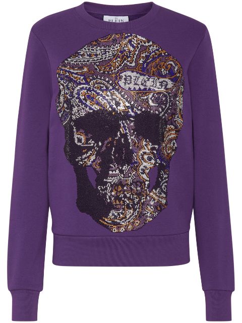 Philipp Plein rhinestone-embellished cotton sweatshirt Women