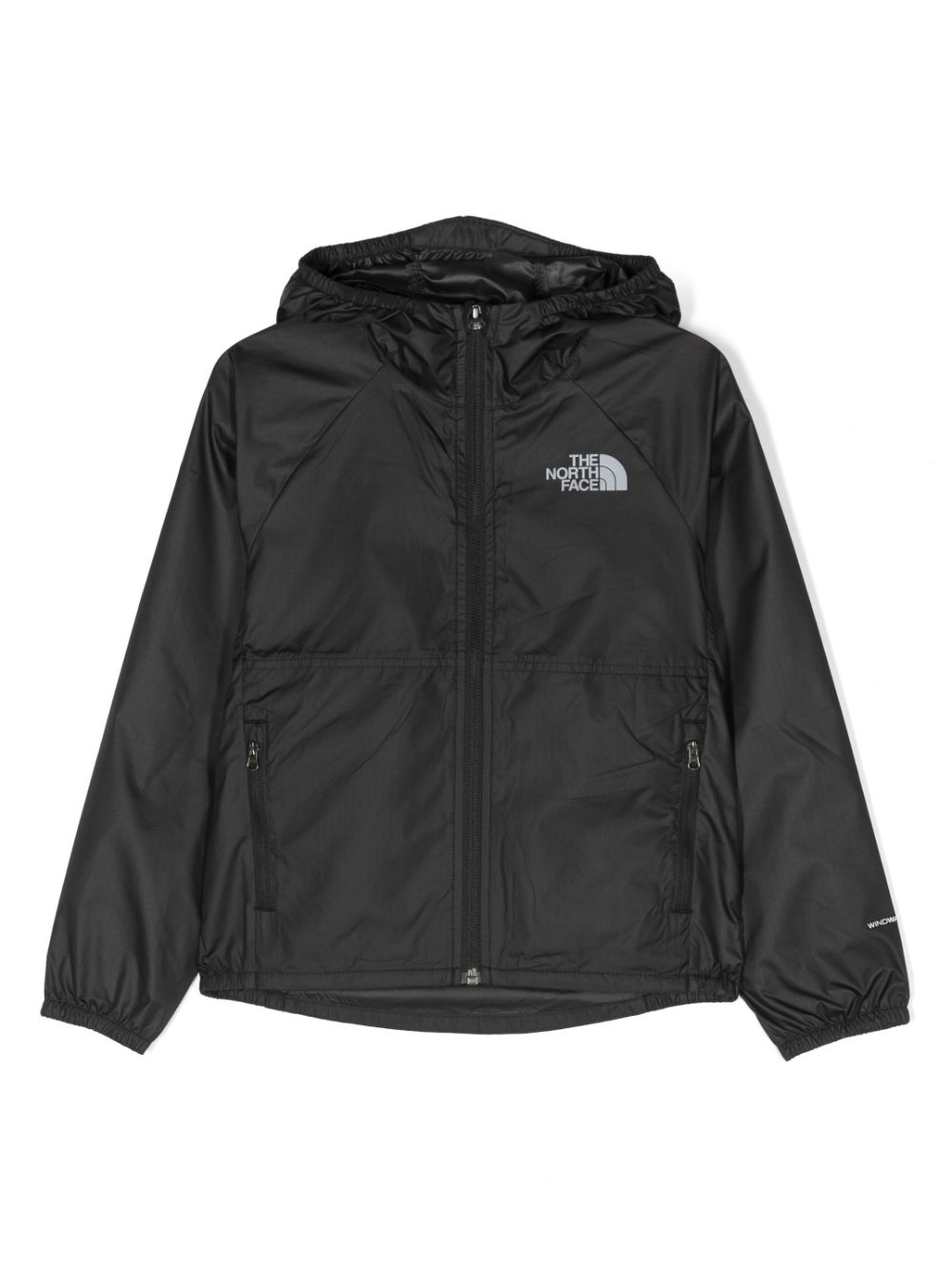 The North Face Kids Never Stop logo-print water-repellent windbreaker - Black