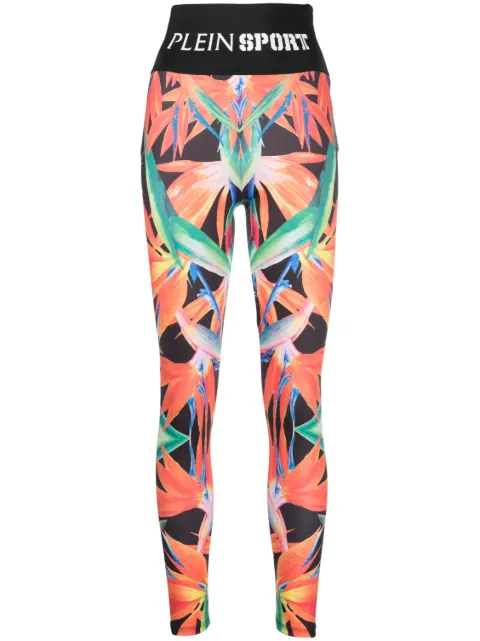Plein Sport leggins stretch con estampado floral