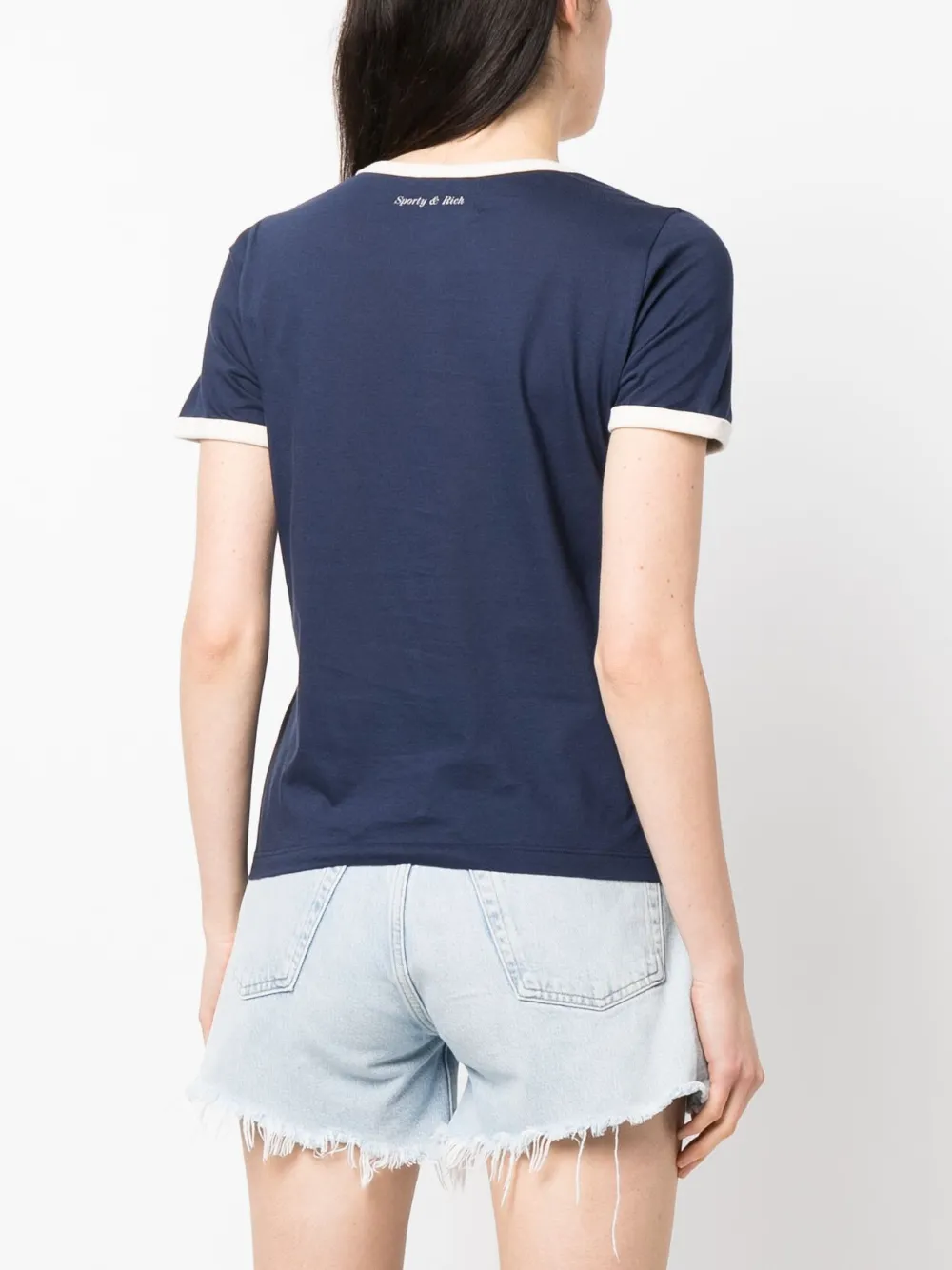 SPORTY AND RICH SLOGAN-PRINT COTTON T-SHIRT