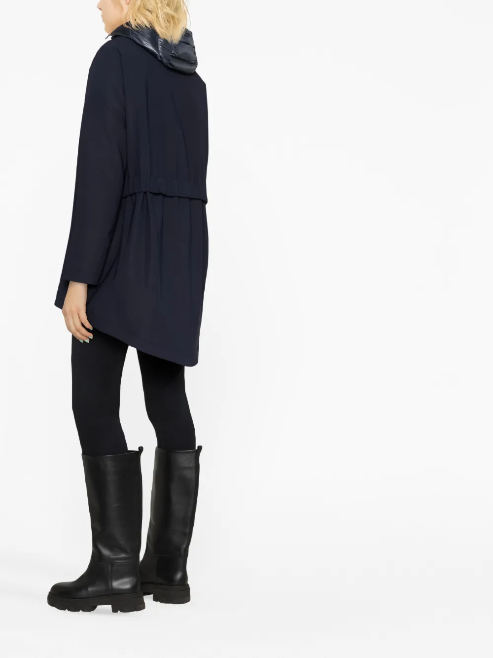 Herno Laminar Hooded Parka Coat In Blue