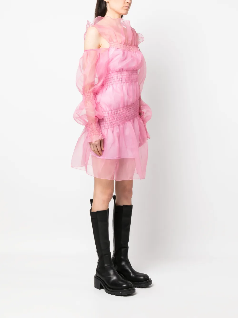 AVAVAV shirred effect Organza Dress Farfetch