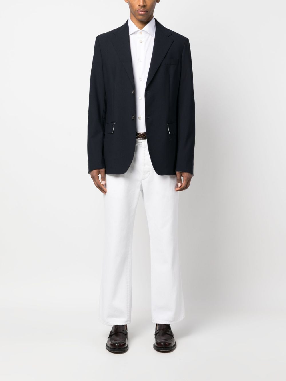 Shop Kiton Button-up Cotton Shirt In Weiss