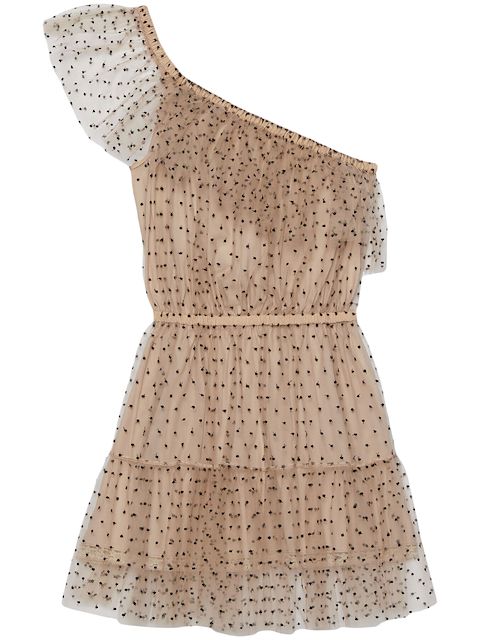 Gucci polka-dot one-shoulder minidress