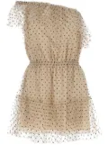 Gucci polka-dot one-shoulder minidress - Neutrals