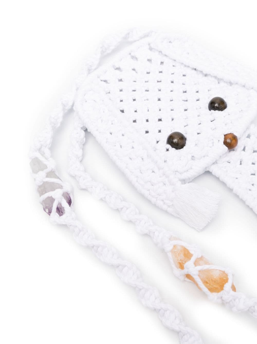 Shop Chopova Lowena Crochet Knit Crossbody Bag In Weiss