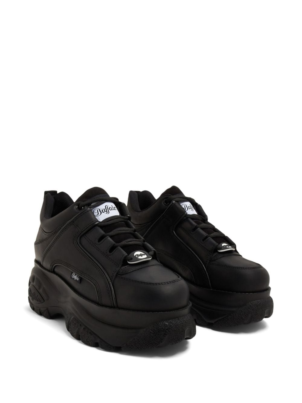 Shop Buffalo Classic Low Chunky-sole Sneakers In Black