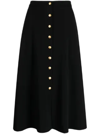 Button down gold skirt clearance