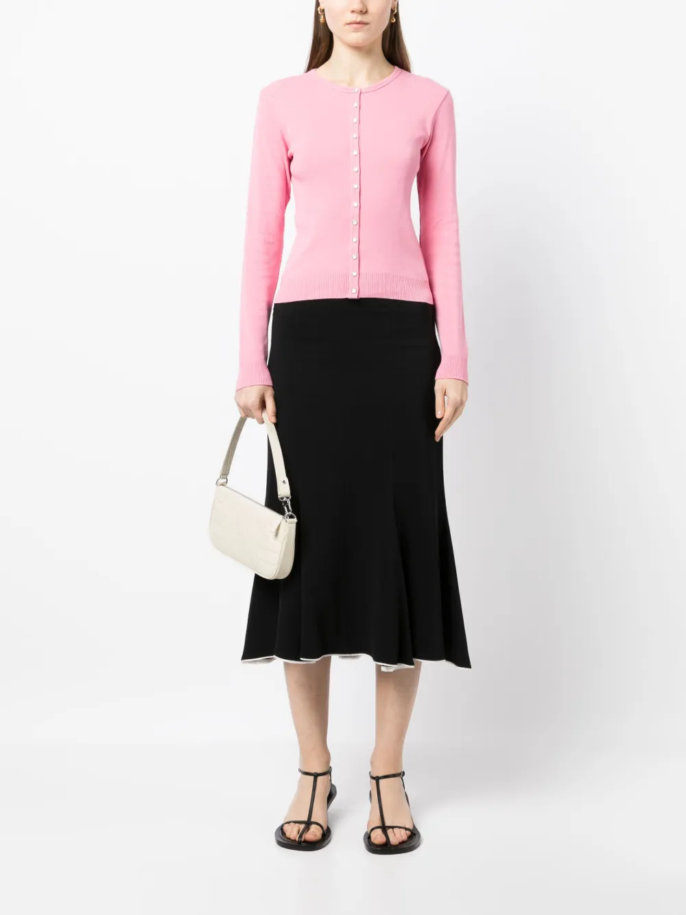 Agnès b. Swing Nacre Cotton Cardigan Farfetch