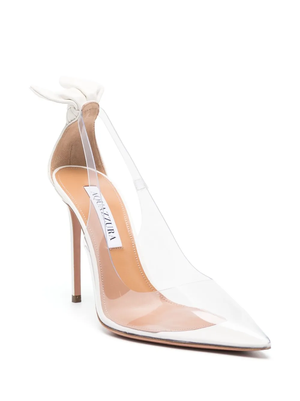 Aquazzura bow-tie 105mm leather pumps - Wit