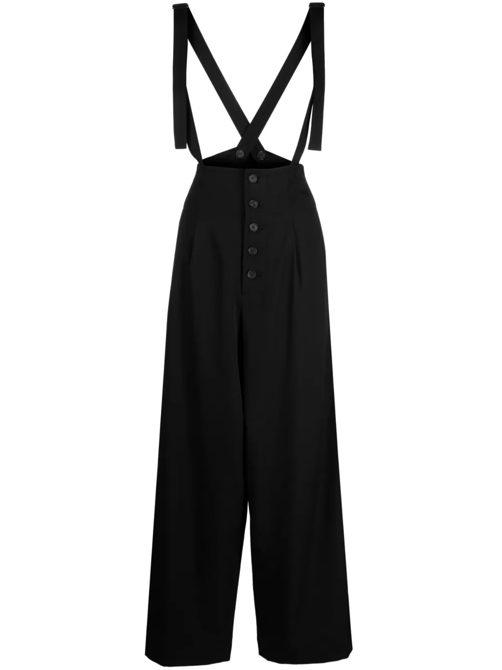 Yohji Yamamoto RSuspender Wool Palazzo Pants Farfetch