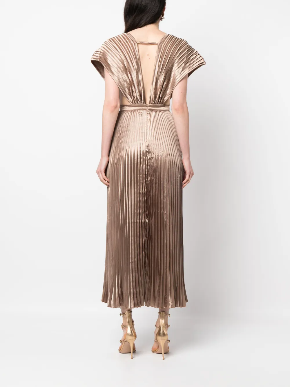 New look hotsell gold pleated dress