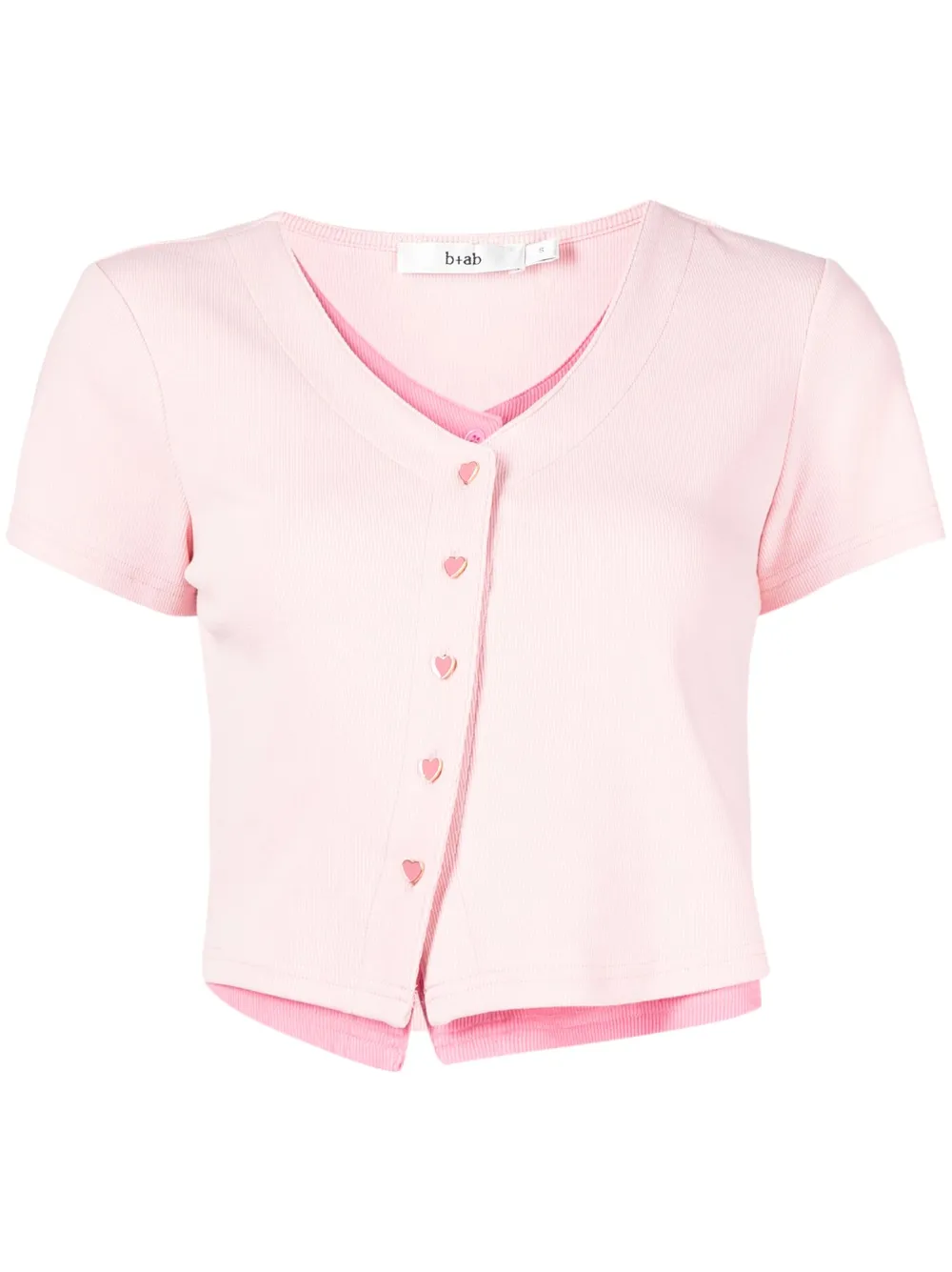 b+ab V-neck two-tone cardigan - Pink