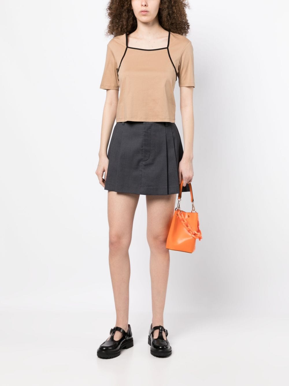 Shop Tout A Coup Two-tone T-shirt In Brown